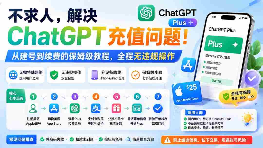 （19898期）不求人，解决ChatGPT充值问题！从建号到续费的保姆级教程，全程无违规操作-副业部