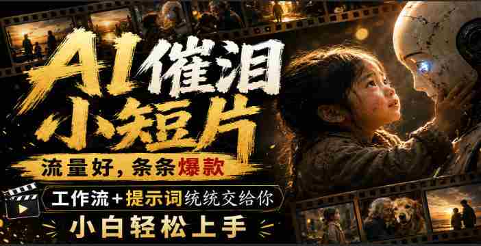 AI催泪小短片，流量好，条条爆款，工作流+提示词统统交给你，小白轻松上手-副业部
