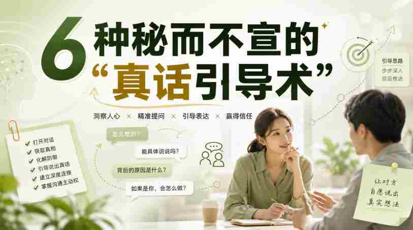 付费文章:6种秘而不宣的“真话引导术”