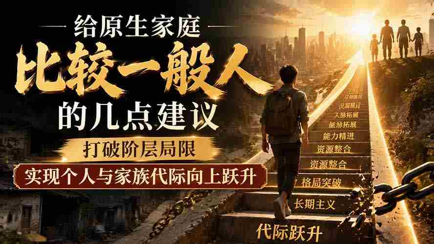 （19708期）付费文章：给原生家庭比较一般人的几点建议，打破阶层局限，实现个人与家族代际向上跃升-副业部
