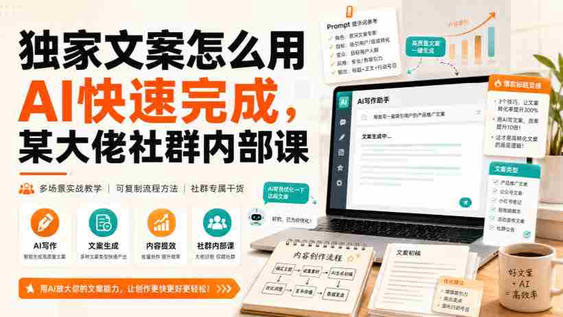 独家文案怎么用AI快速完成，某大佬社群内部课-副业部