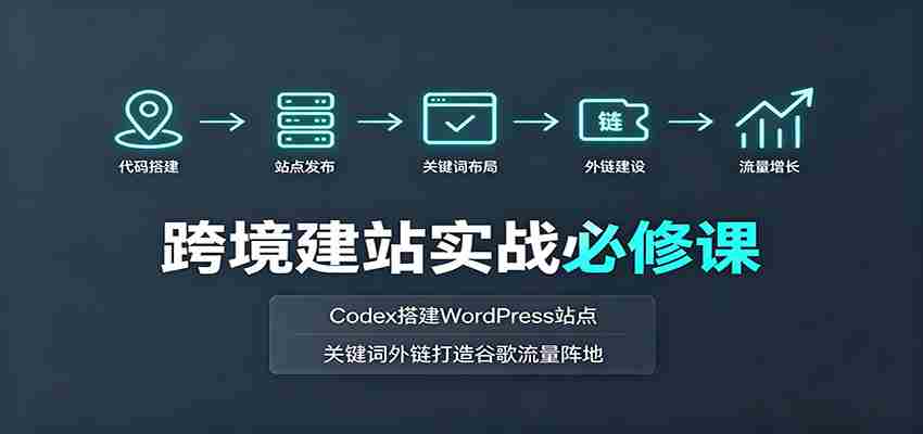 跨境建站实战必修课：Codex搭建WordPress站点，关键词外链打造谷歌流量阵地-副业部
