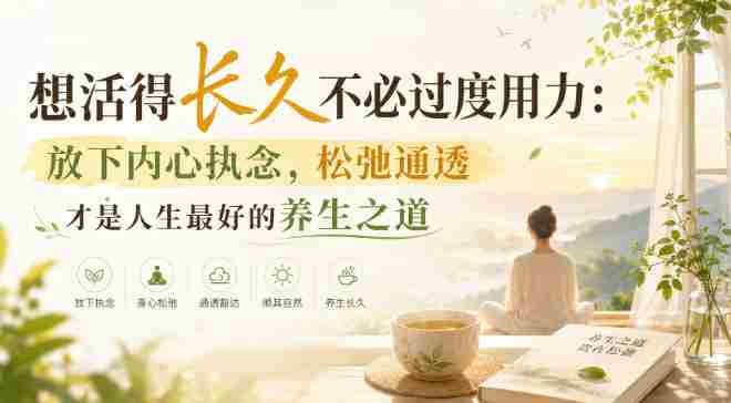 付费文章：想活得长久不必过度用力：放下内心执念，松弛通透才是人生最好的养生之道-副业部