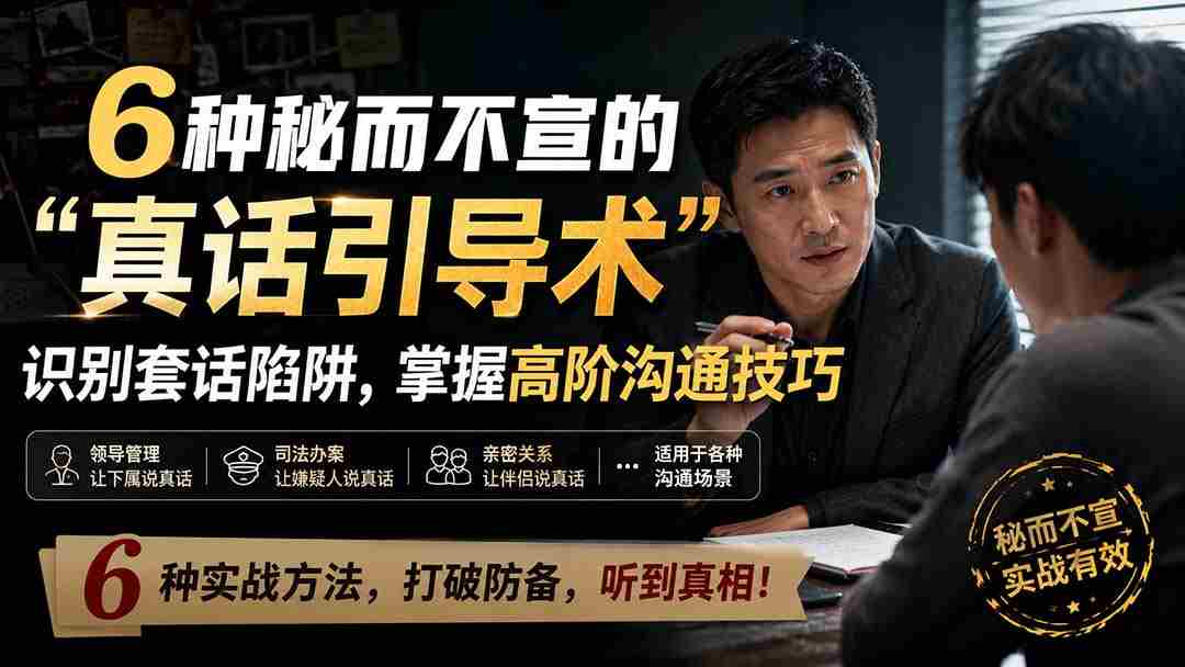 （20113期）付费文章：6种秘而不宣的“真话引导术”识别套话陷阱，掌握高阶沟通技巧-副业部