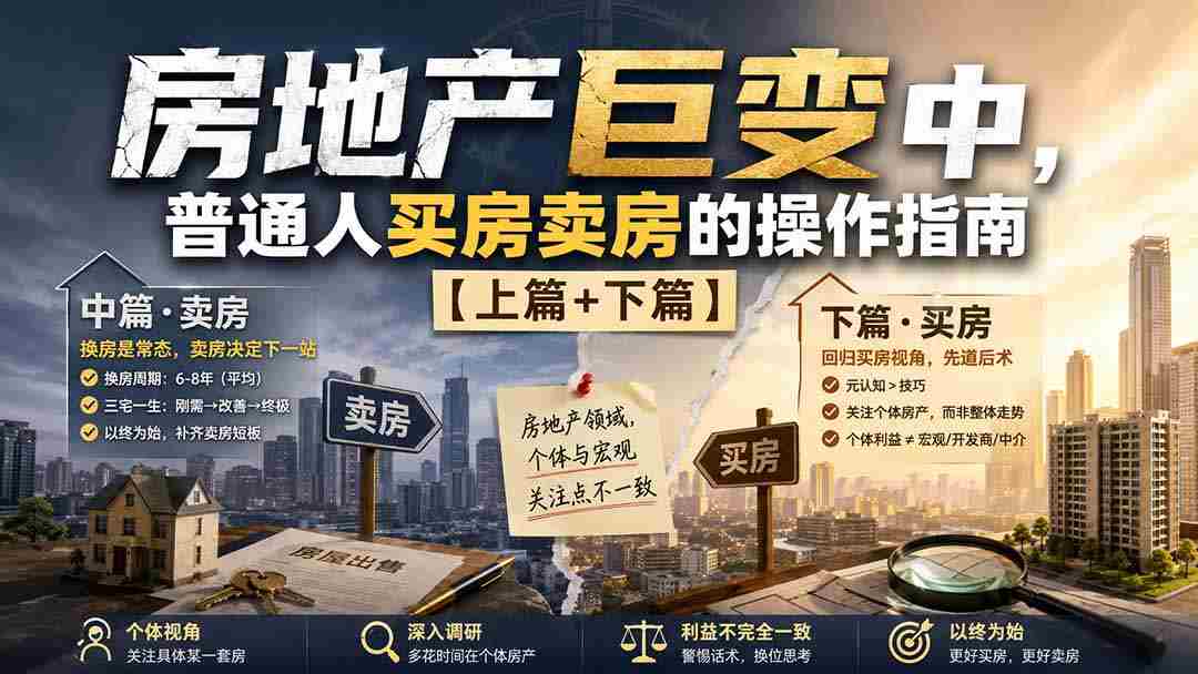 （20021期）付费文章：房地产巨变中，普通人买房卖房的操作指南【上篇+下篇】-副业部