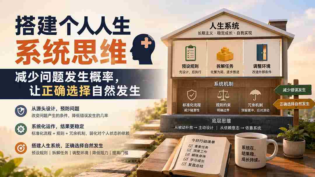 （19985期）付费文章：搭建个人人生系统思维：减少问题发生概率，让正确选择自然发生-副业部