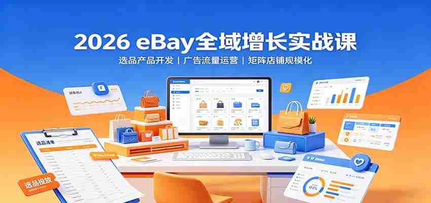 2026 eBay全域增长实战课：选品产品开发，广告流量运营，矩阵店铺规模化-副业部