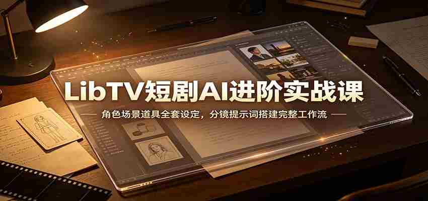 LibTV短剧AI进阶实战课：角色场景道具全套设定，分镜提示词搭建完整工作流-副业部