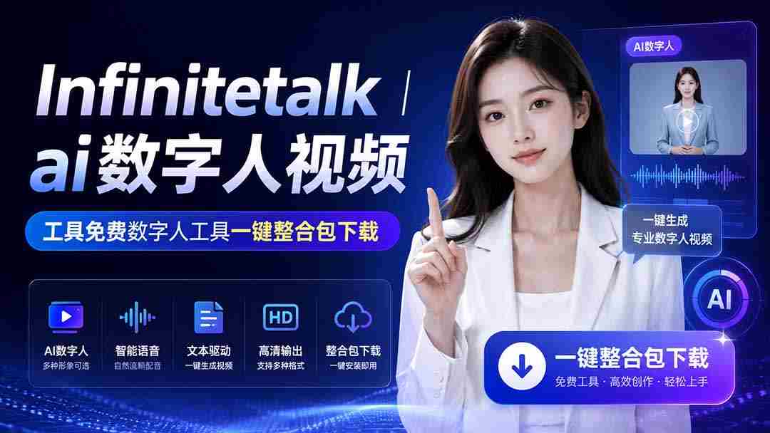 （20008期）Infinitetalk丨ai数字人视频-工具免费数字人工具一键整合包下载-副业部