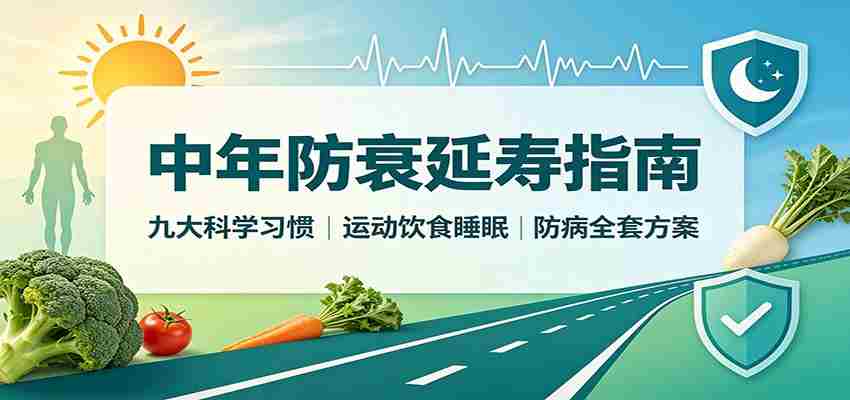 中年防衰延寿指南：九大科学习惯，运动饮食睡眠防病全套方案-副业部