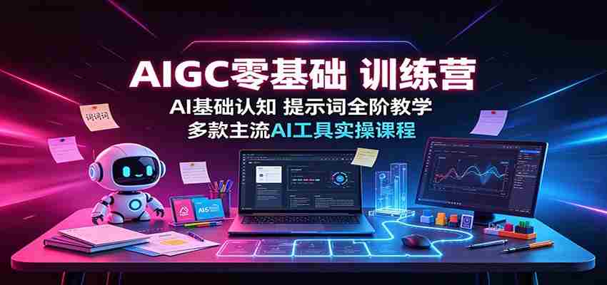 AIGC零基础训练营：AI基础认知，提示词全阶教学，多款主流AI工具实操课程-副业部