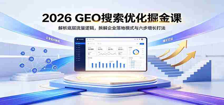 2026 GEO搜索优化掘金课：解析底层流量逻辑，拆解企业落地模式与六步增长打法-副业部
