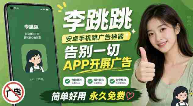 李跳跳内置规则版，安卓手机拒绝app开屏广告，让app更干净-副业部