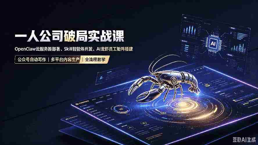 （19995期）一人公司破局实战课｜OpenClaw云服务器部署、Skill智能体开发、AI龙虾员工矩阵搭建，公众号自动写作与多平台内容…-副业部