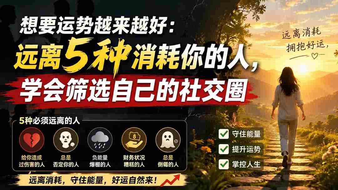 （19965期）付费文章：想要运势越来越好：远离5种消耗你的人，学会筛选自己的社交圈-副业部