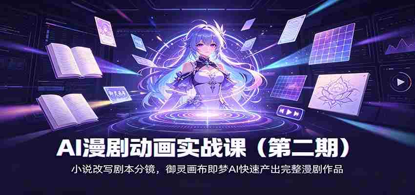 AI漫剧动画实战课（第二期)：小说改写剧本分镜，御灵画布即梦AI快速产出完整漫剧作品-副业部