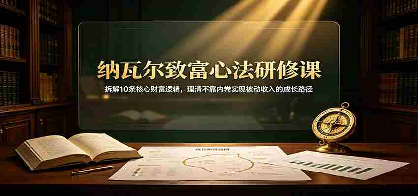 纳瓦尔致富心法研修课：拆解10条核心财富逻辑，理清不靠内卷实现被动收入的成长路径-副业部