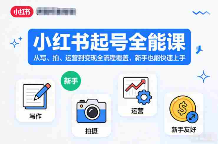 小红书起号全能课，从写、拍、运营到变现全流程覆盖，新手也能快速上手（更新）-副业部