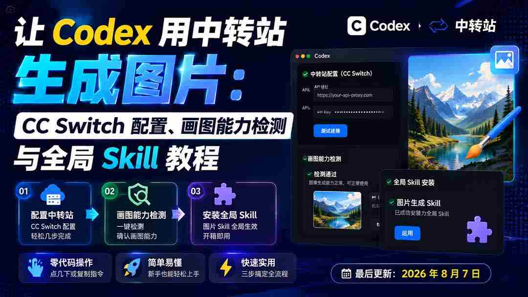 （19777期）让 Codex 用中转站生成图片：CC Switch 配置、画图能力检测与全局 Skill 教程-副业部