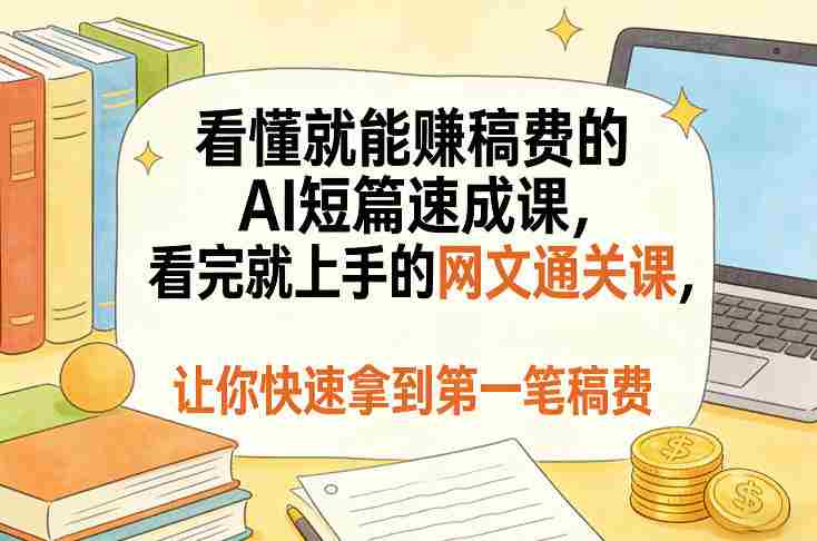 看懂就能賺稿费的AI短篇速成课，看完就上手的网文通关课，让你快速拿到第一笔稿费（更新8月）-副业部