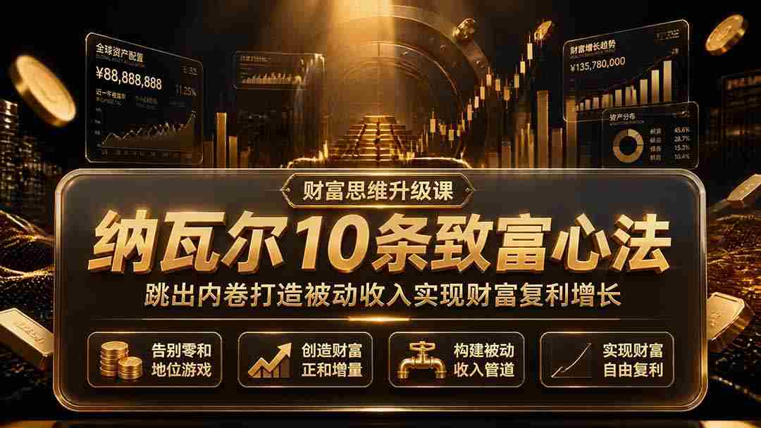 （19628期）付费文章：纳瓦尔10条致富心法，跳出内卷打造被动收入实现财富复利增长-副业部