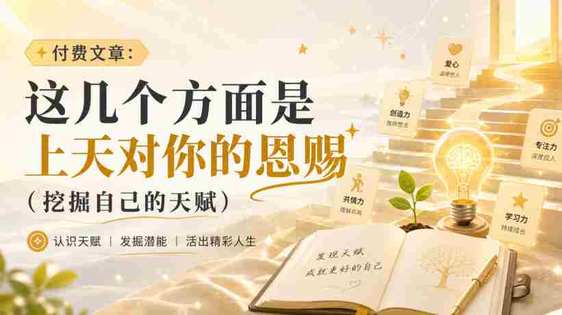 付费文章：这几个方面是上天对你的恩赐（挖掘自己的天赋）-副业部