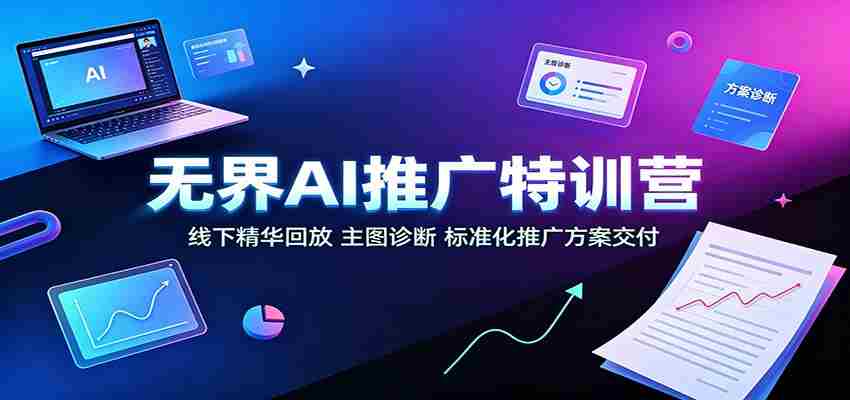 无界AI推广特训营：线下精华回放，主图诊断、标准化推广方案交付-副业部