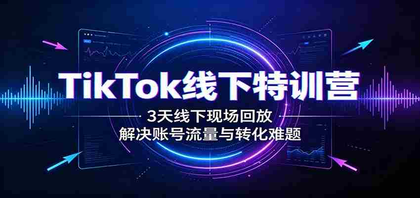 TikTok线下特训营：3天线下现场回放，解决账号流量与转化难题-副业部