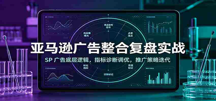 亚马逊广告整合复盘实战：SP广告底层逻辑，指标诊断调优，推广策略迭代-副业部