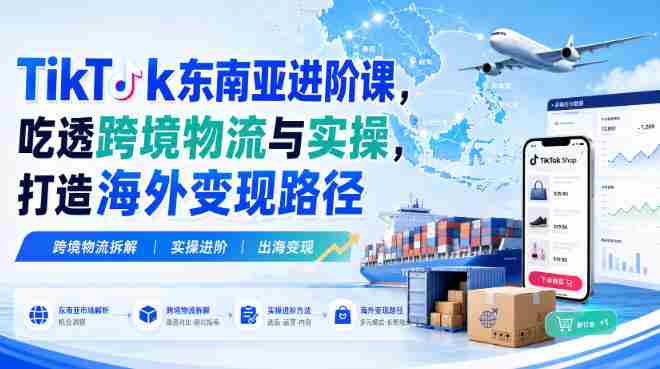 TikTok东南亚进阶课，吃透跨境物流与实操，打造海外变现路径-副业部