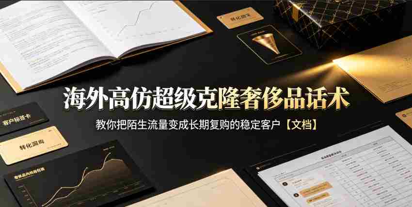 海外高仿超级克隆奢侈品话术，教你把陌生流量变成长期复购的稳定客户【文档】-副业部