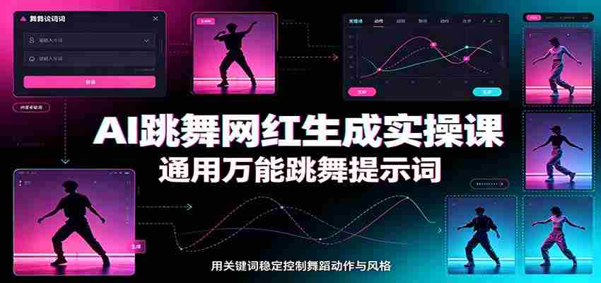 AI跳舞网红生成实操课：通用万能跳舞提示词，多模型适配，人物舞蹈视频制作全套教学-副业部