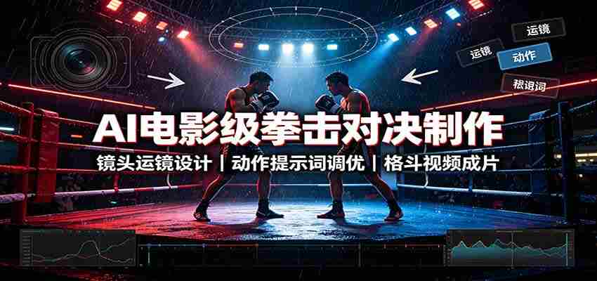 AI电影级拳击对决制作：镜头运镜设计，动作提示词调优，格斗视频成片-副业部