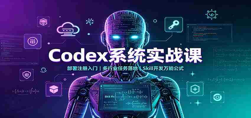 Codex系统实战课：部署注册入门，多行业任务落地，Skill开发万能公式-副业部