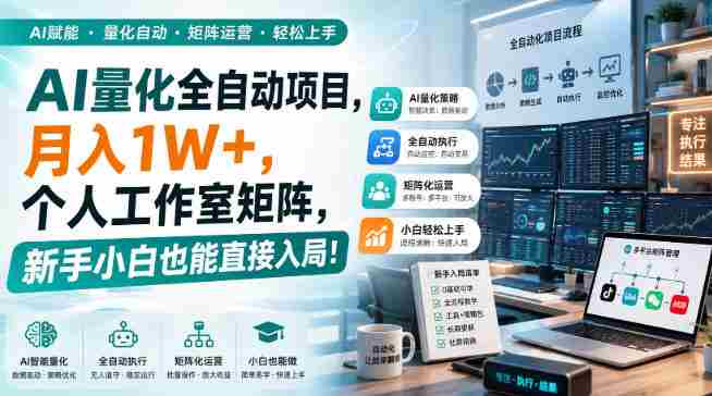 AI黄金量化玩法，新手低成本入局的最佳跳板，月收益轻松万元！-副业部