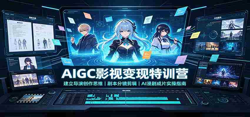 AIGC影视变现特训营：建立导演创作思维，剧本分镜剪辑，AI漫剧成片实操指南-副业部