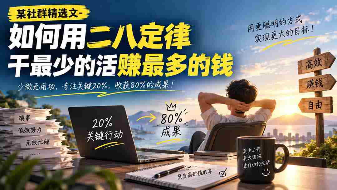 某社群精选文-如何用二八定律干最少的活赚最多的钱-副业部