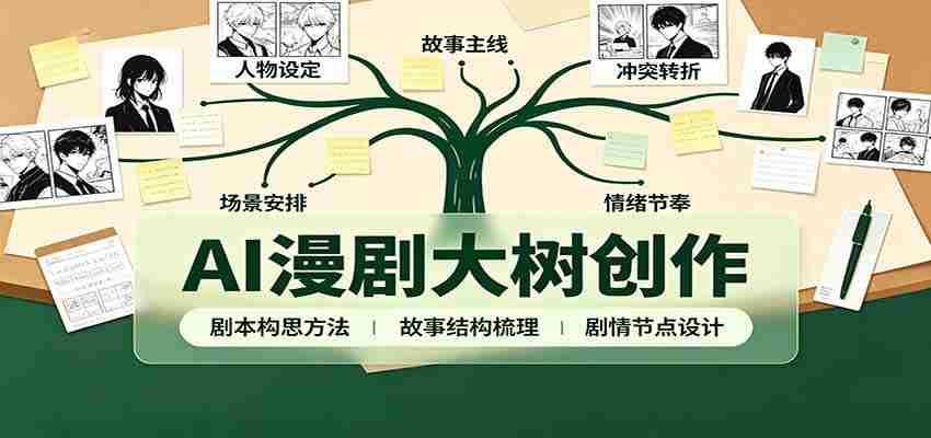 AI漫剧大树创作：剧本构思课程讲解，软件插件配置，配套工具资料完整梳理-副业部