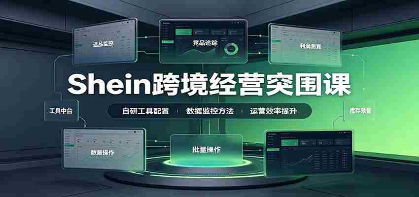 Shein跨境经营突围课：选品测品运营优化，自研工具赋能，破解单量与利润增长困境-副业部