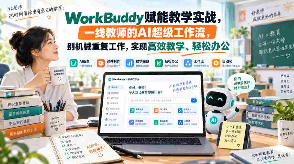 WorkBuddy赋能教学实战,一线教师的AI超级工作流,别机械重复工作,实现高效教学、轻松办公