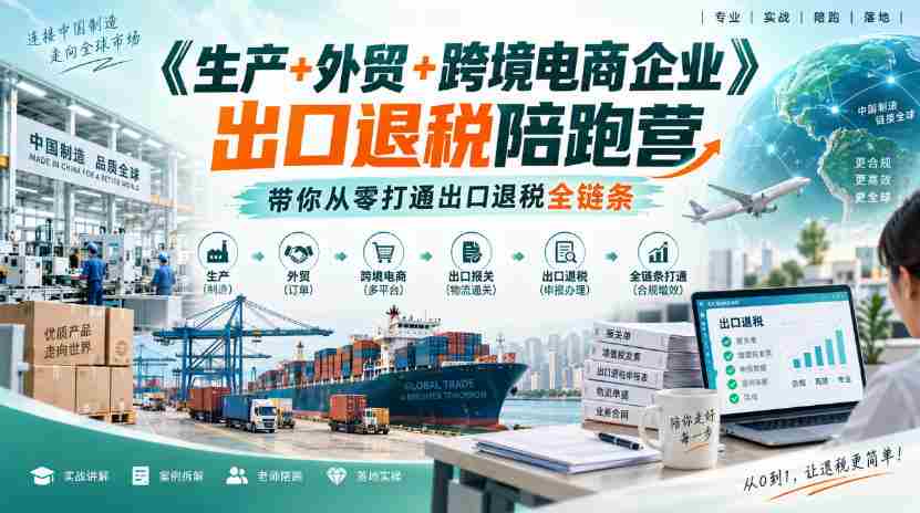 外贸企业一站式出口退税攻略营：生产、跨境电商齐参与，助你轻松入门-副业部