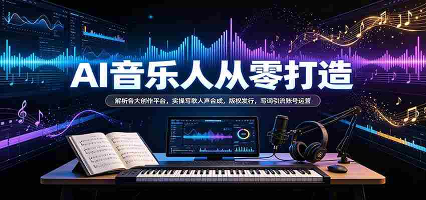 揭秘AI音乐创作全流程：深度解析创作平台，实操人声合成技巧，掌握版权发行与词曲引流策略-副业部