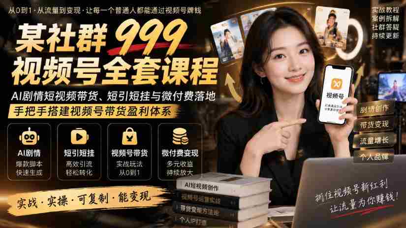 零水印攻略】IP导演实战训练营：从角色塑造至短视频制作，一站式打造温暖流量IP，轻松实现盈利变现-副业部