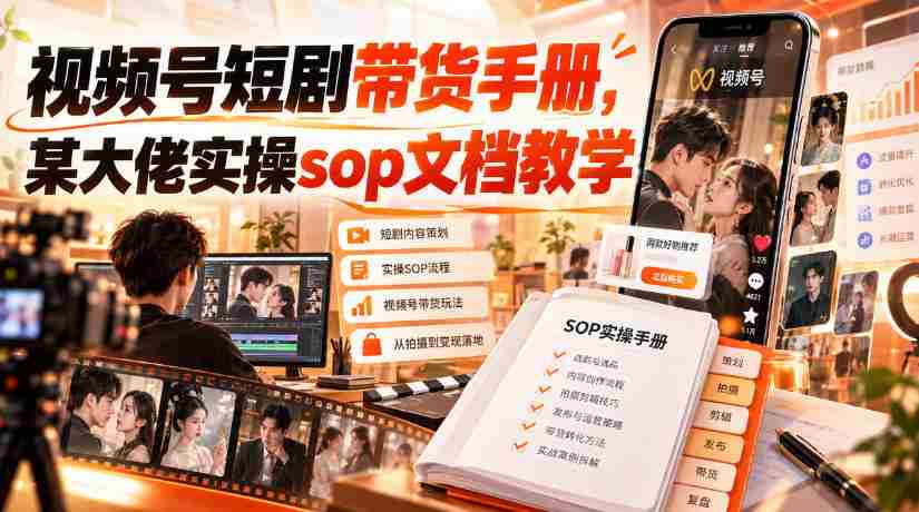 揭秘视频号短剧带货攻略：业界大佬亲授实操SOP秘籍-副业部