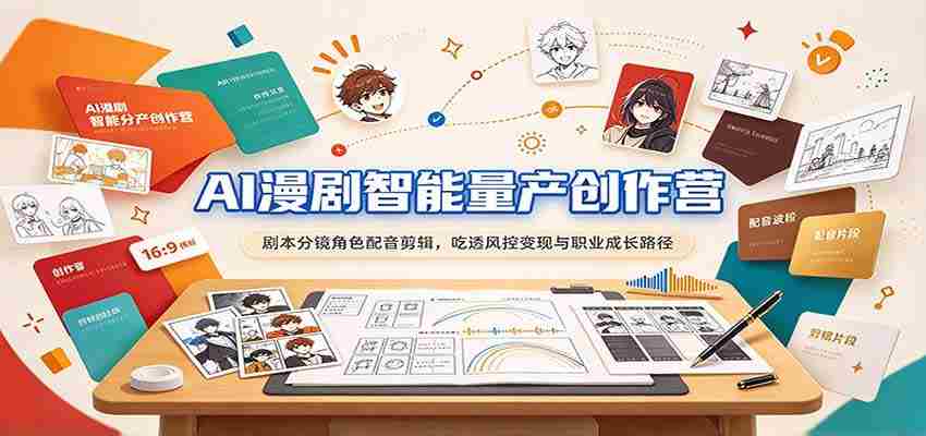 AI驱动漫剧制作大师班:剧本编写、分镜设计、角色配音、剪辑技巧,全面解析风险控制、盈利模式与职业发展之道-副业部