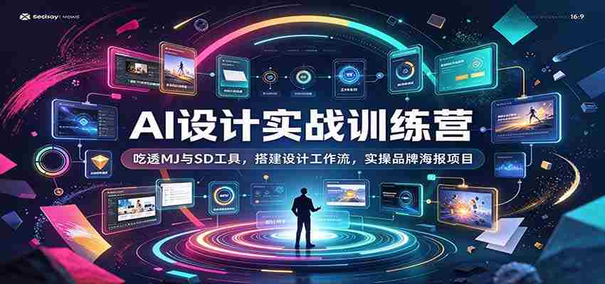 AI设计实战训练营:吃透MJ与SD工具,搭建设计工作流,实操品牌海报项目-副业部
