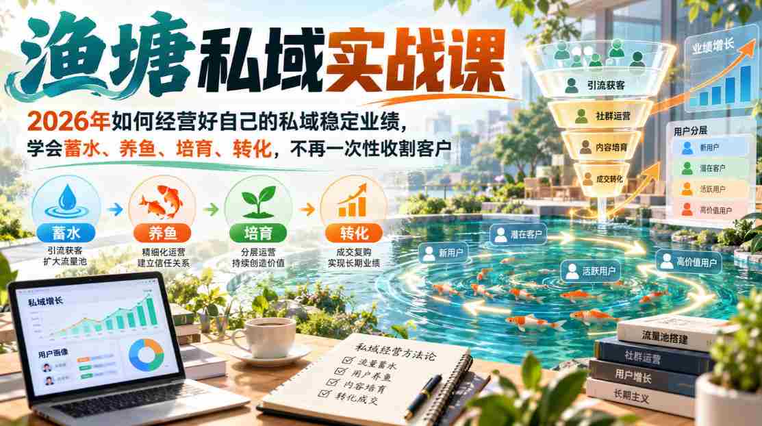 2026年渔塘私域经营秘籍：构建稳定业绩，掌握蓄水养鱼之道，告别客户一次性消费