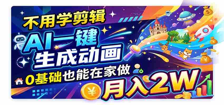 人工智能动画风头正劲！单笔收益高达500至800元，全流程自动派单，新手轻松月入两万加