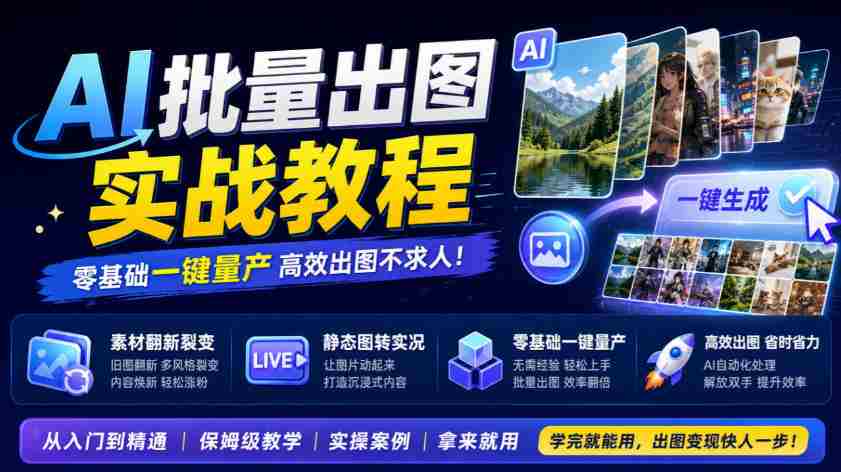 揭秘AI绘图实操攻略：素材重生激增，静态图变身动态盛宴，零基础轻松批量产出-副业部