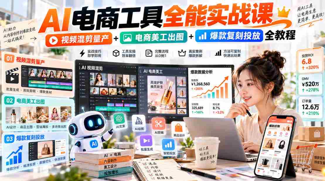 揭秘AI电商神器，一站式视频剪辑、美图制作与爆款打造全攻略-副业部